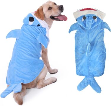 Костюм для собак FLAdorepet на Halloween: теплий флісовий костюм корови для великих собак, розмір 6XL (Обхват грудей 89 см, вага 23-36 кг), блакитний