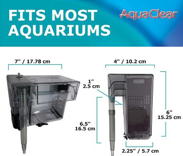 AquaClear зовнішній фільтр для акваріума 76-190 л, 6 Вт, навісний
