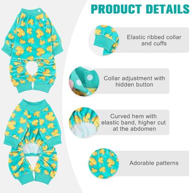 Піжама для собак BEAUTYZOO, тепла флісова піжама для великих собак, зимова піжама для тварин, жовто-зелена піжама з ґелєвцем, тепла та дихаюча, одяг для собак, розмір S (Back: 10', Chest: 15', Neck: 10')