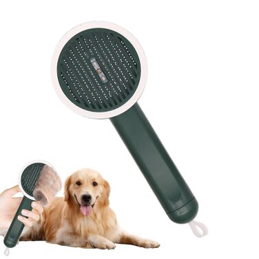 Щітка для котів Katzen Striegelbürste: делікатне розчісування з функцією розплутування, не слизька, з UV-захистом, білий/зелений