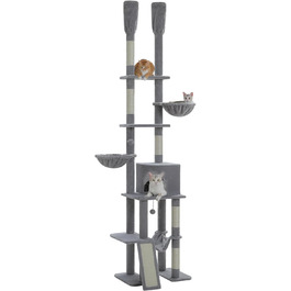 Дерево для котів PETEPELA з високою покрівлею та великою печерою (сірий)