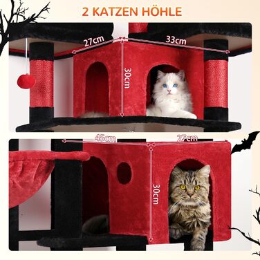 Драбина-будинок для котів Globlazer XXL 209 см з 3 сидіннями, 2 будиночками, 2 кошиками та великою платформою. Стабільна, для 3-5 котів.