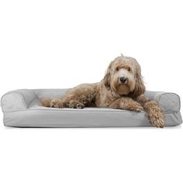 Кішечка Furhaven: ліжко для собак та котів з гелевим охолодженням, 91x69x17 см, сріблясто-сірий колір