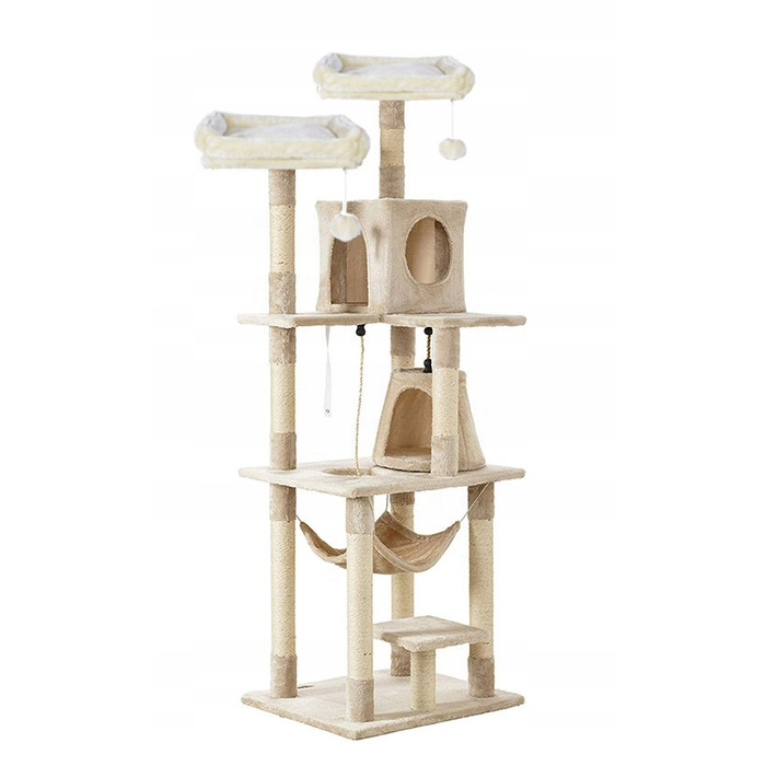 Високий когтеточка-комплекс для котів: лежанка та стовпчик для дряпання, вежа Drapaczek 161 - 220 см