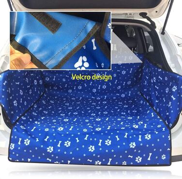 Захисна вологостійка підстилка для багажника авто з боковими захистами для собак (184x105x33 см, блакитна)