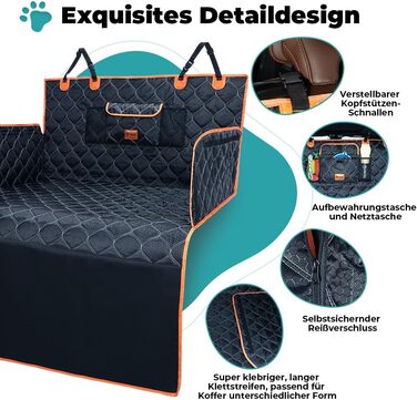 Захисна підстилка для багажника автомобіля KYG для собак, стежка захисна підстилка та ковдра для собак з захистом бокових панелей та краю завантаження – Водонепроникна, стійка до подряпин, для автомобіля та універсалу, Extra Long, 110x215 см