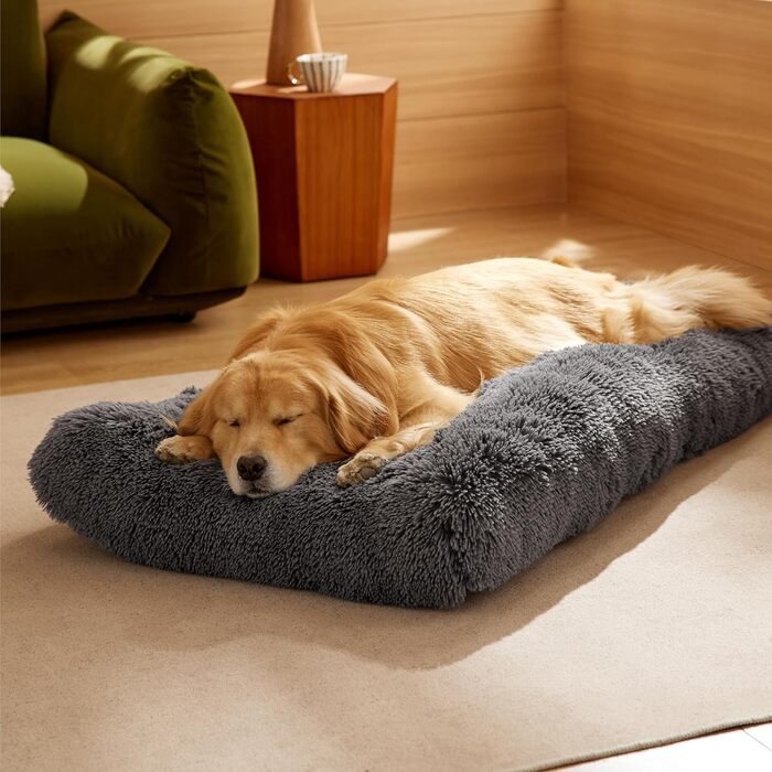 М'яке ліжко для собак BEDSURE великих порід - 119x74x8 см, зручне, миється, з антиковзним дном, темно-сіре