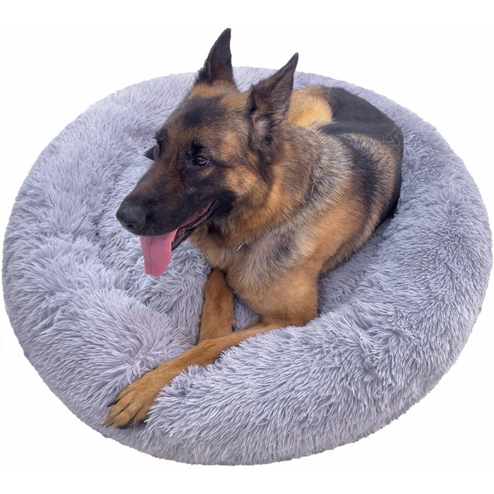 Кругле ліжко для собак та котів, м'яке, 4XL (120 см), сірий колір