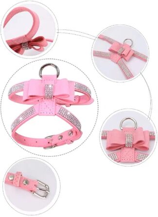 Блискучий жилет для собак та котів зі стразами та метеликом, рожевий, регульований, для хлопчиків та дівчаток, S, M, L