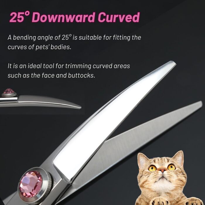Професійна вигнута ножиця для грумінгу домашніх тварин 5 дюймів, VG10 сталь, для собак та котів