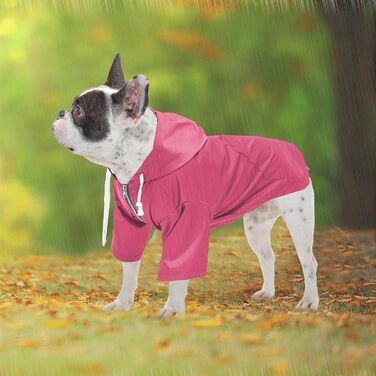 Водонепроникний собачий дощовик з капюшоном, рожевий (L)