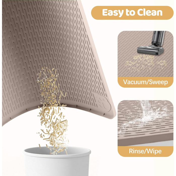 Килимок для котячого туалету Bartuke Katzenklo Matte, великий розмір 101 x 71 см, силіконовий, контролює розсипання, м'який для лап котів, легко миється (Зелений)