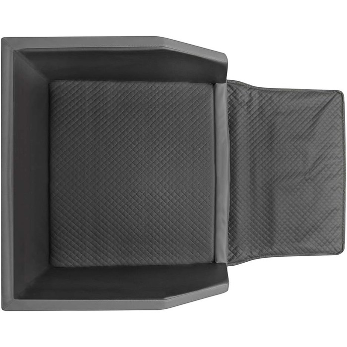 Преміум лежанка для собак Mayaadi-Home XL, 110x90x38 см | Лежанка в авто для собак з захисною ковдрою | Лежанка в багажник з штучної шкіри | Чорно-темно-сірий колір