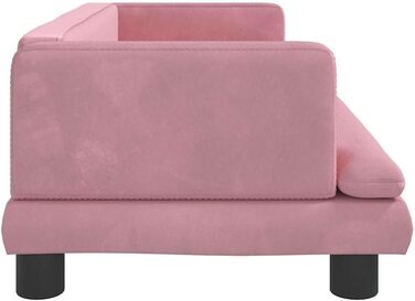Килимок для собак VidaXL, м'який лежак для тварин, лежанка-софа для маленьких собак, котів, штучна шкіра (80 x 45 x 30 см, Рожевий)