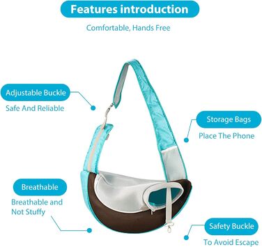 PETCUTE Сумка-переноска для собак, сумка для цуценят, регульована переноска з поводком, дихаюча сітка, переноска для собак з передньою кишенею, переноска для домашніх тварин для прогулянок на відкритому повітрі (M, Зелений)