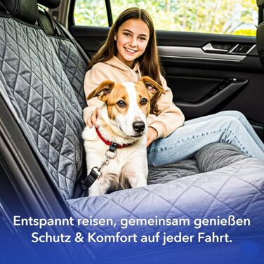 Дихаюча підстилка для собак у машину | Захист заднього сидіння авто від бруду та подряпин | Водостійка та миюча автопідстилка для собак | Сіра підстилка для заднього сидіння авто | 130x90 см