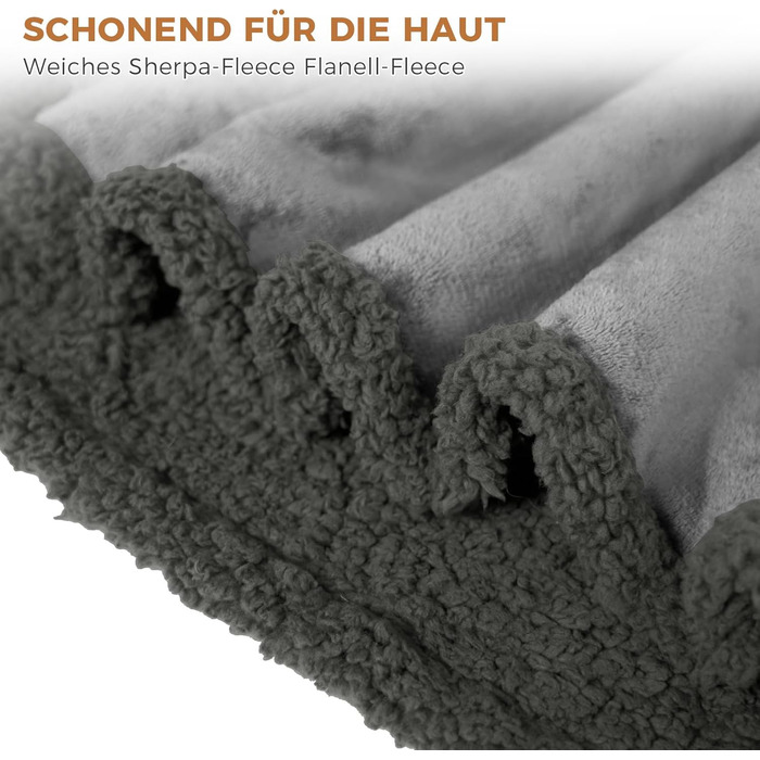 Водонепроникний килимок для собак, миючий, 120 x 100 см, двосторонній, для собак та котів середніх та великих порід, захист дивану та ліжка, м'який фліс Sherpa та фланель, сірий L (120 x 100 см)