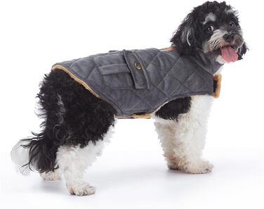 Зимовий теплий пуховик для собак з протекторними отворами, вітронепроникна куртка для холодної погоди, бавовна, костюм для цуценят, маленьких та середніх собак, розмір XL (Стиль 1: Темно-сірий) XL: Обхват грудей: 50 см / 19.6 дюймів Стиль 1: Темно-сірий