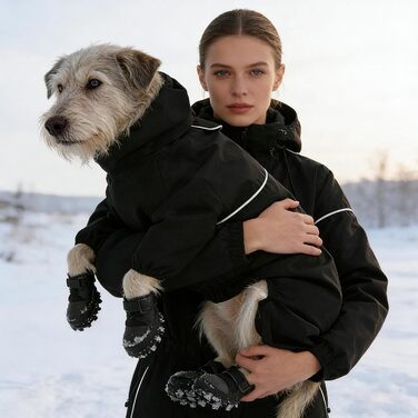 Тепла водонепроникна куртка для собак на зиму - цілісний сніговий костюм, 2XL