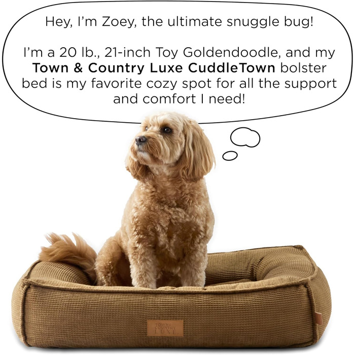 Крізьове ліжко для домашніх тварин Town & Country Luxe CuddleTown, розмір M, 68x57x17 см, кремовий колір