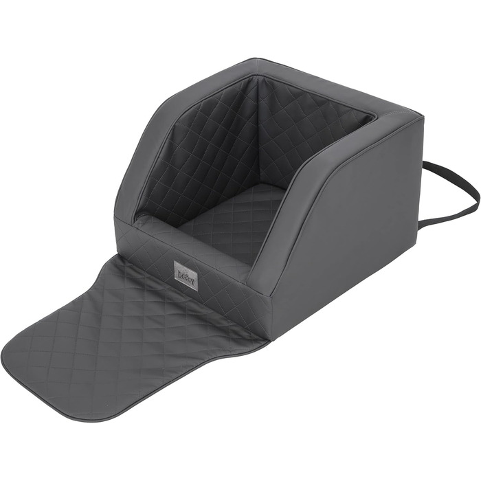 Автомобільний лежак для собак, переноска для собак, лежанка для собак, переноски для собак, заднє сидіння, ковдра для собак, корзина для собак, лежанка для котів, для маленьких собак (46x46x31 см), штучна шкіра (графіт)