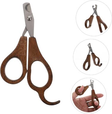 Набір з 3 шт. ножиці для стрижки кігтів домашнім тваринам BESPORTBLE - для собак, котів, дерев'яні, коричневі