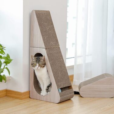 PAWZ Road Когтеточка для великих котів 31×19×71 см, картонна, ігровий комплекс для заточування кігтів та сну