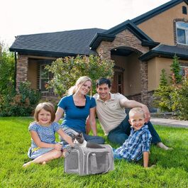 Транспортна переноска для собак Small - складана, сіра | Підходить для котів та собак середніх та маленьких порід