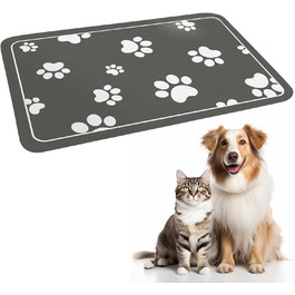 Килимок під годівницю для собак, 30x50 см, кремнезем, поглинаючий, неслизький, сірий