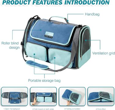 Транспортна переноска для собак та котів PETCUTE, дихаюча, складана, з м'яким матрацом, з плечовим ременем, сертифікована для авіаперевезень, жовта