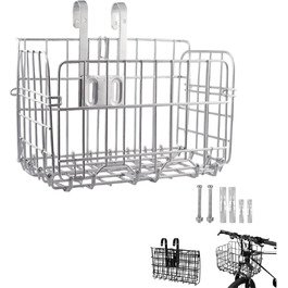 Складаний велосипедний кошик - навісний багажник для перевезення вантажу, швидкознімний, для керма та багажника, до 25 кг (срібний)