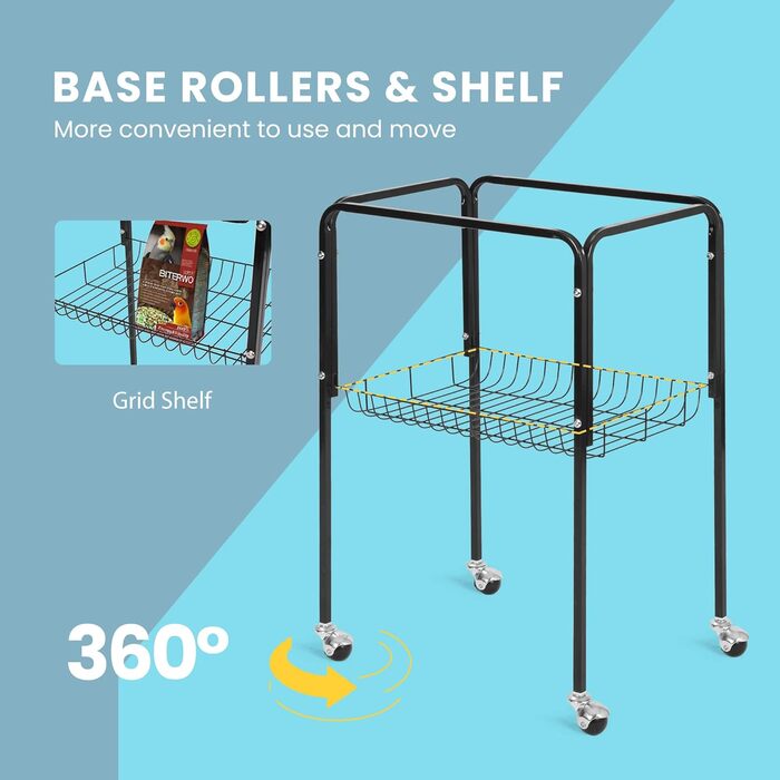 Клітка для птахів VIVOHOME 162 см з ігровим дахом та роликовим стійкою, для хвилястих папужок та канарів, з платформою та аксесуарами