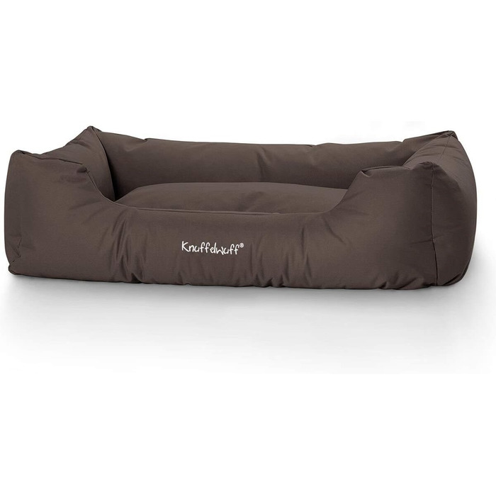Ліжко для собак Knuffelwuff Finlay XL 105x75 см коричневе з нейлону, знімний чохол, високі борти, легко чиститься, для великих, середніх і малих порід