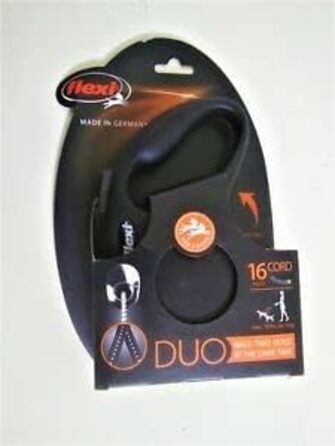Повідок-рулетка Flexi New Classic Duo для двох малих собак, 5 м, чорний, до 0,9 кг