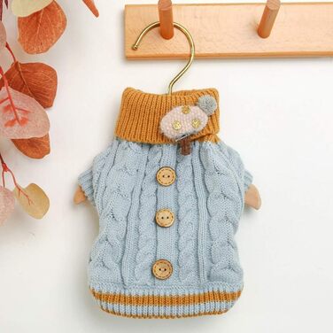 Теплий зимовий пуловер для собак Doubleer - тепла жилетка, м'який в'язаний светр для маленьких та середніх собак (рожевий, синій, жовтий)