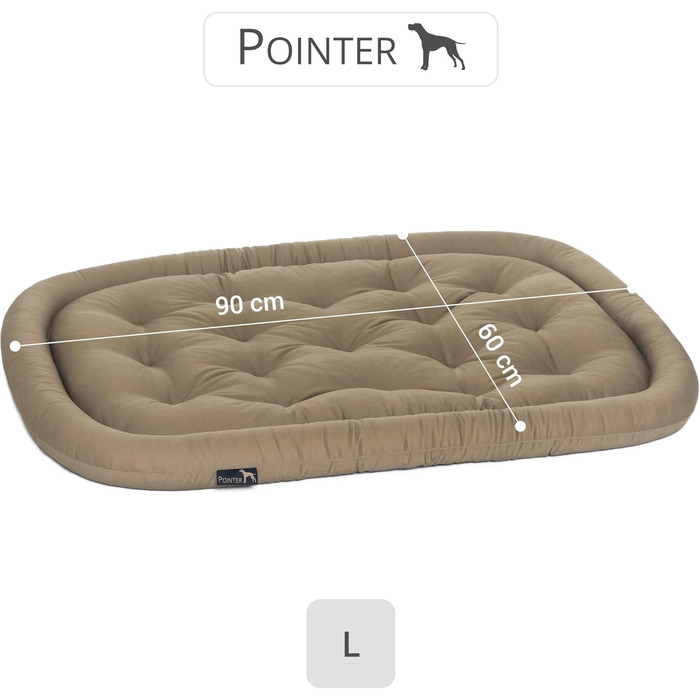 Ортопедична подушка для собак середніх порід, 90x60 см - лежанка для собак, миється до 95°C, без запаху, міцна, для дому та вулиці, Made in Germany (L - 90x60 см, золотисто-коричнева)