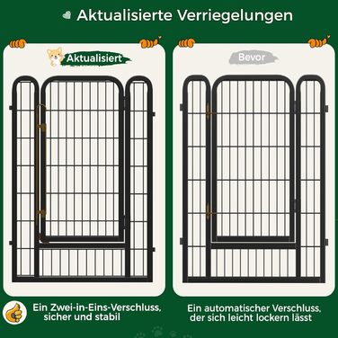 Вольєр для собак Yaheetech 8-секційний, 80 см, для квартири та саду, з'єднання з круглим головою, складаний, без інструментів (100 см висота)