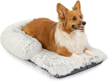 Лежак для собак Best Friends by Sheri Bolster Nap Mat, з бортиком, для клітки, м'який, машинне прання, морозно-сірий, 76x48 см