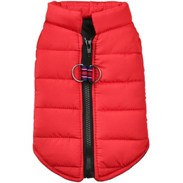 Теплий жилет для собак на осінь та зиму: м'яка та зручна куртка для чихуахуа, мопса, французького бульдога, лабрадора. Вітро- та водонепроникний жилет для собак, червоний, розмір L