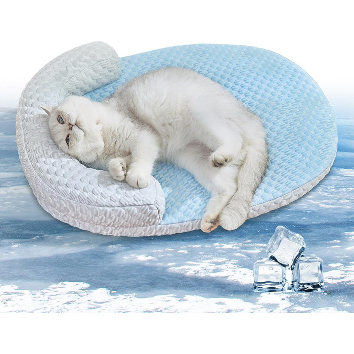 Підвісне ліжко для котів CATISM, 360° обертання, блакитне, до 20 кг