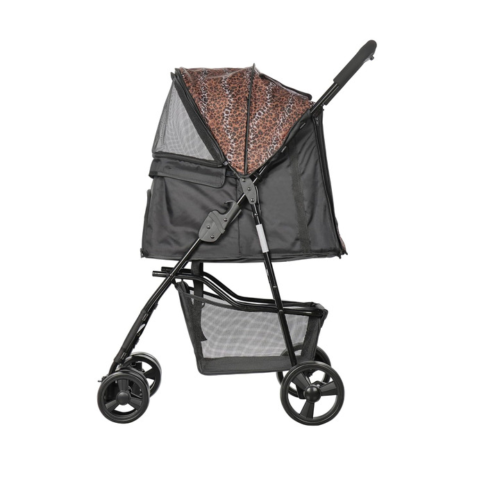 Візок для собак Сенна сірий (чорний & леопард)