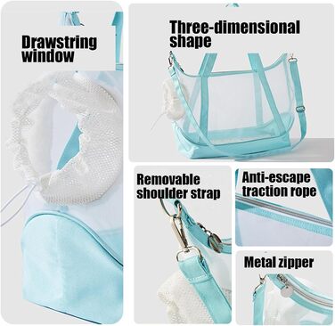 Переноска для собак та котів, регульована сумка-переноска для маленьких собак та котів, сумка для подорожей, переноска для цуценят, переноска для собак, сумка через плече для подорожей, м'ятно-зелений колір