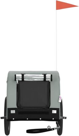 Причіп для велосипеда, переноска для собак та домашніх тварин (136x69x73,5 см, сірий та чорний)