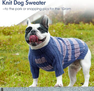 Теплий зимовий пуловер для собак маленьких порід з отвором для повідка, з малюнком 