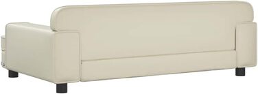 Крісло-ліжко для собак, м'яке ліжко для тварин, лежанка для собак та котів, штучна шкіра, 90 x 53 x 30 см, кремовий колір