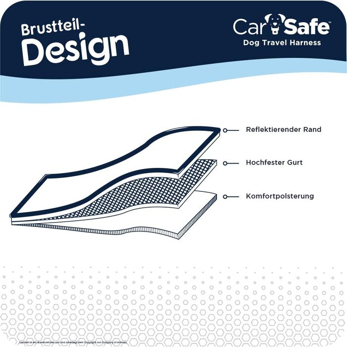 Автомобільна шлея для собак CarSafe L, безпечна та законна, для великих порід, відповідає ПДР
