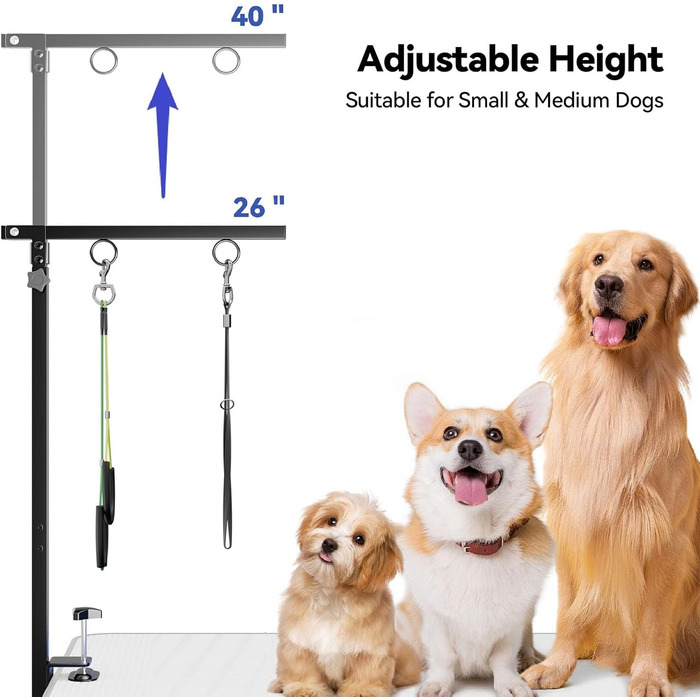 Підставка для грумінгу тварин з металу WZBHCZLJ зі складним дизайном та розслаблюючою гамаком. Стійка до корозії, нержавіюча сталь