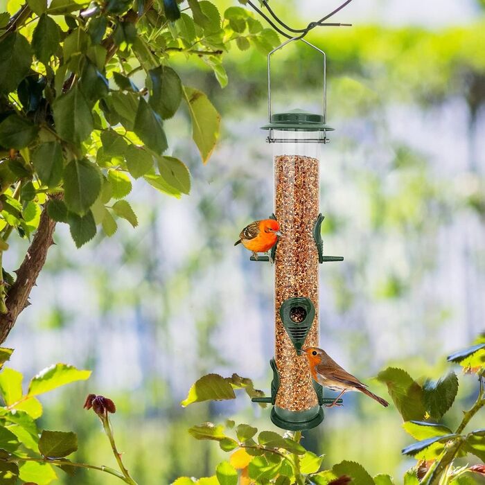 Металева годівниця для птахів з підвісним тросом, 6 відділень, Tubo