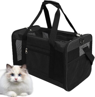 Транспортна переноска для собак та котів | Складане ліжко для котів | Рюкзак для прогулянок, парку, відпочинку на природі, подорожей, дому, кемпінгу, пікніків, покупок, чорний