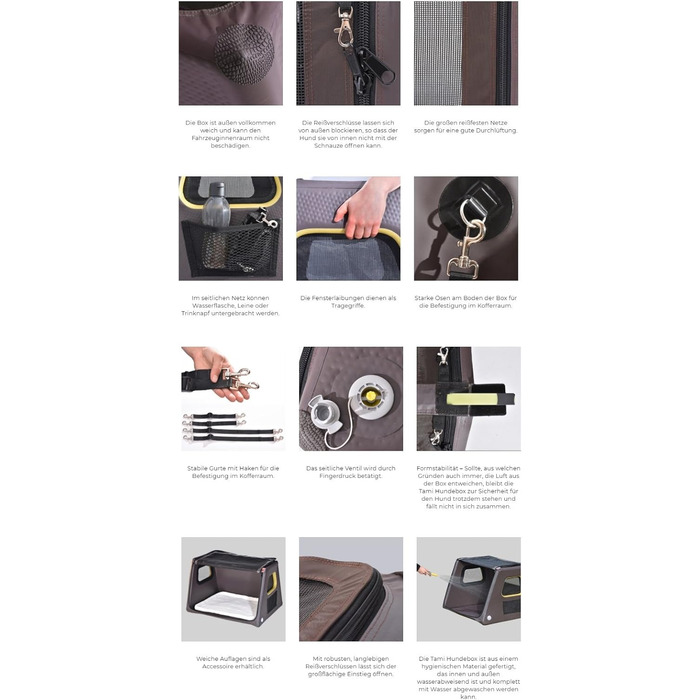 Надувна переносна коробка для собак Tami - переносна собача будка, клітка, переноска для автомобіля, дорожня сумка (L)